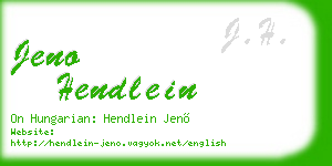 jeno hendlein business card