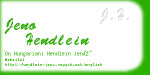 jeno hendlein business card